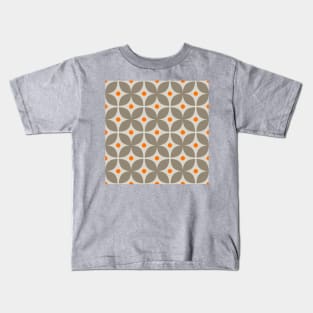 Geometric Pattern: Stylised Flower: Grey Kids T-Shirt